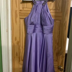 Elegant Purple Halter Dress